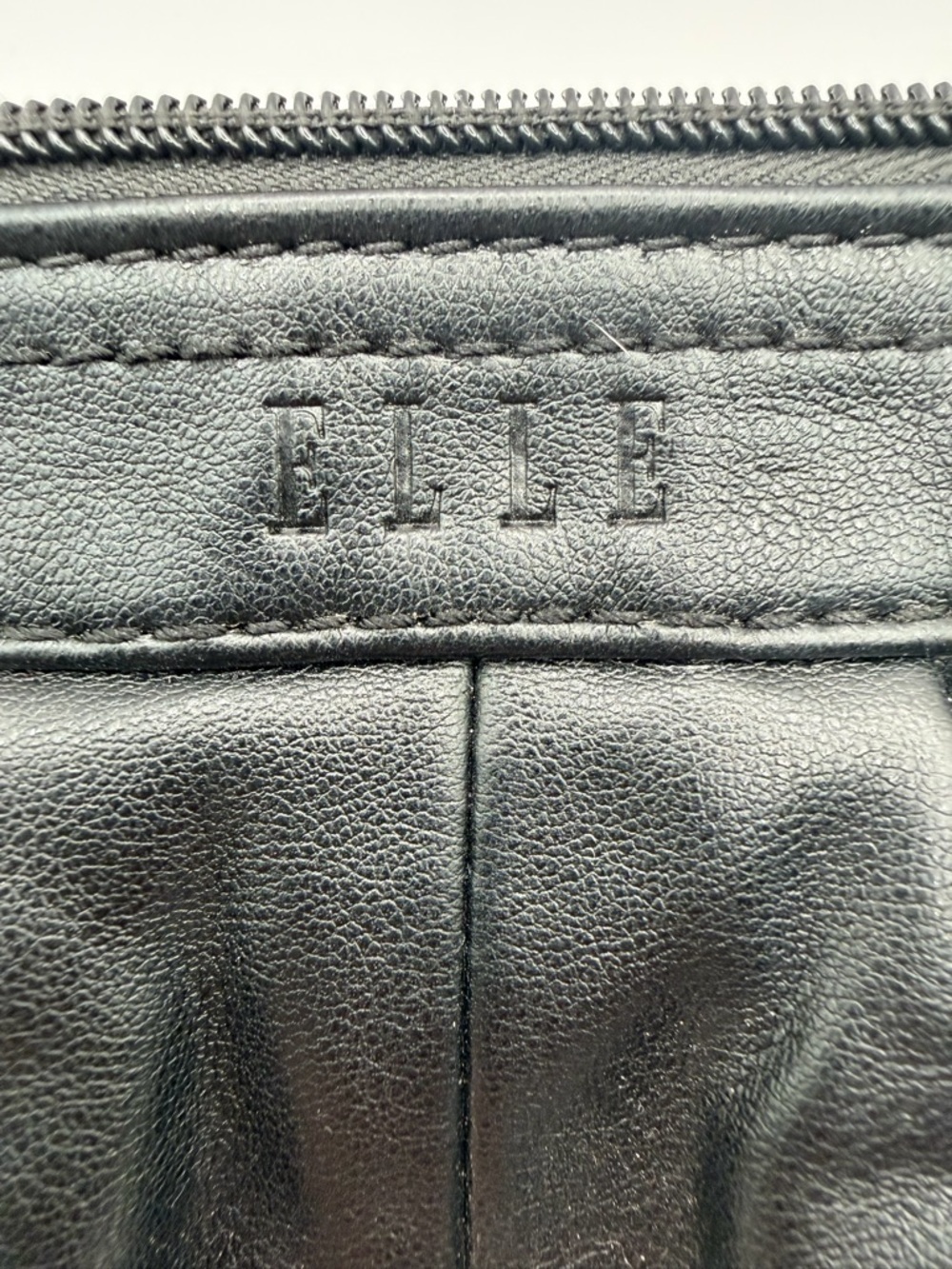 Elle Black Ruffle Zip Wristlet Clutch - Picture 2 of 8